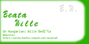 beata wille business card